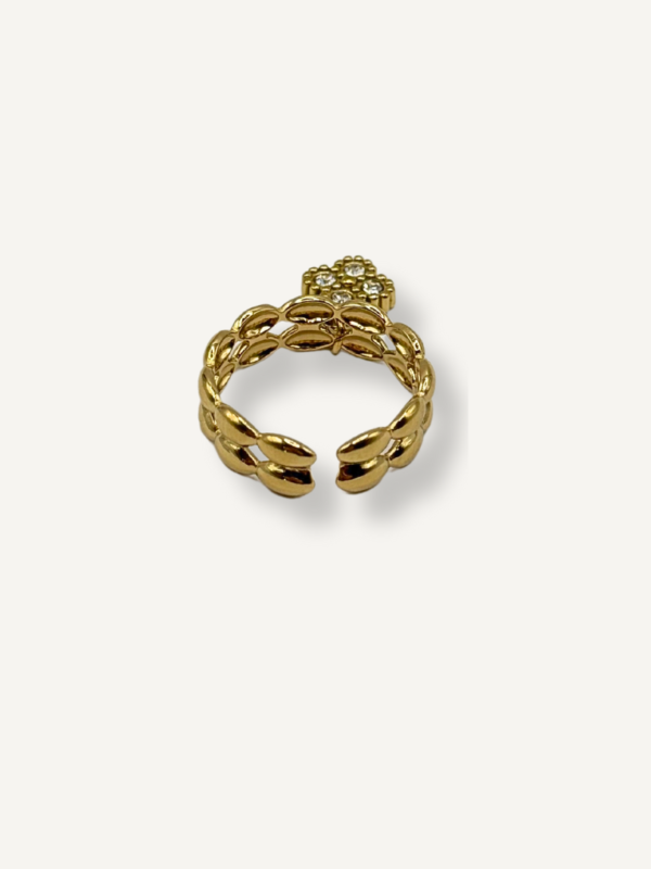 Bague Strass en acier inoxydable